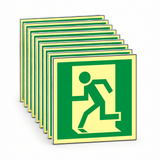 Rettungswegschild links – BGV A8 E09 – Mehrfachpack