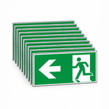 Rettungswegschild links – ISO 7010 – E001 – Mehrfachpack
