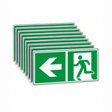 Rettungswegschild links – ISO 7010 – Kombiversion – Mehrfachpack