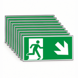 Rettungswegschild rechts abwärts – ISO 7010 – E002 – Mehrfachpack