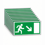 Rettungswegschild rechts abwärts – Mehrfachpack