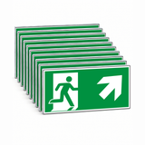 Rettungswegschild rechts aufwärts – ISO 7010 – E002 – Mehrfachpack