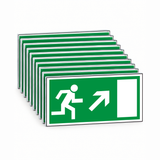 Rettungswegschild rechts aufwärts – Mehrfachpack