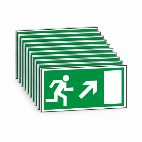 Rettungswegschild rechts aufwärts – Mehrfachpack