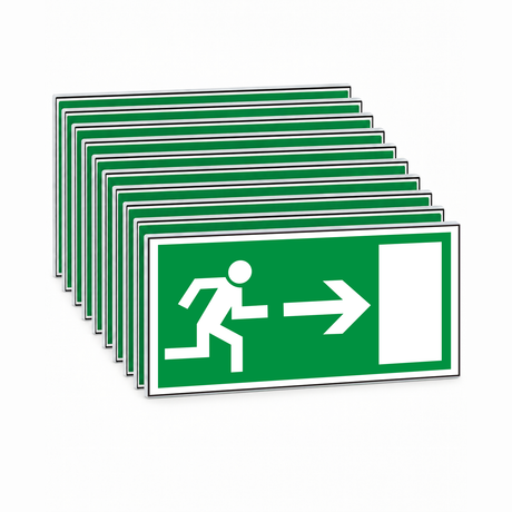 Rettungswegschild rechts – Symbol – Mehrfachpack