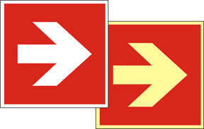 Brandschutzschild Richtungsangabe links/rechts – ISO 7010