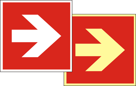 Brandschutzschild Richtungsangabe links/rechts – ISO 7010