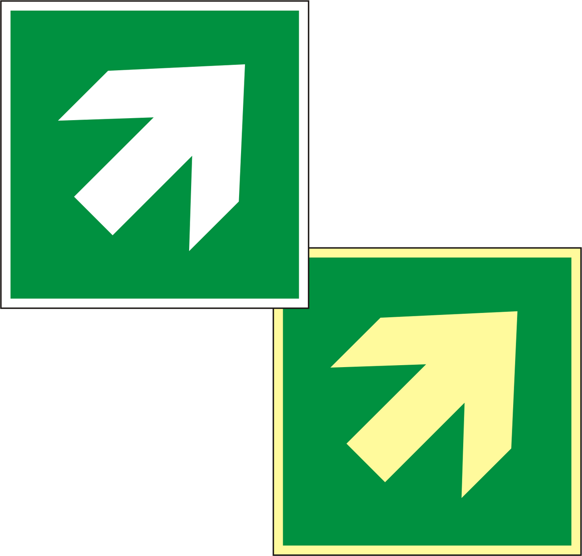 Richtungsangabe aufwärts/abwärts – ISO 7010