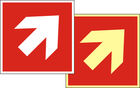 Brandschutzschild Richtungsangabe aufwärts/abwärts – ISO 7010