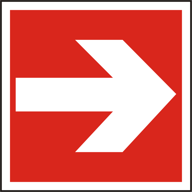 Brandschutzschild Richtungsangabe links/rechts