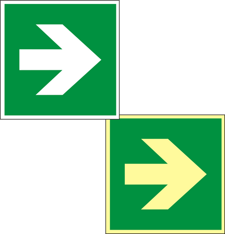 Richtungsangabe links/rechts/oben/unten – ISO 7010