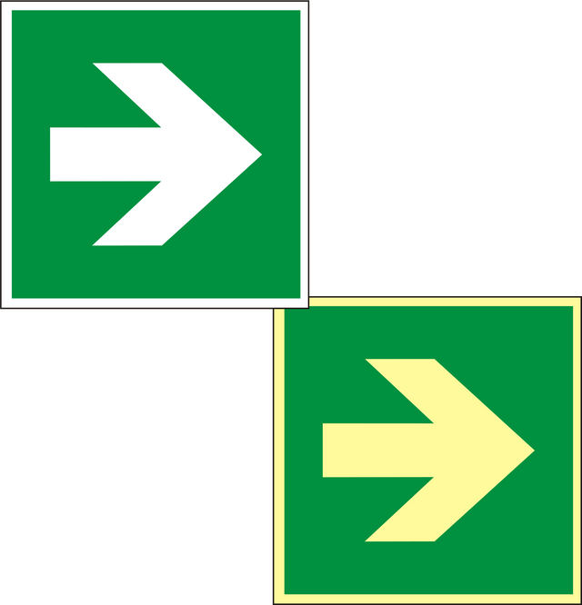 Richtungsangabe links/rechts/oben/unten – ISO 7010