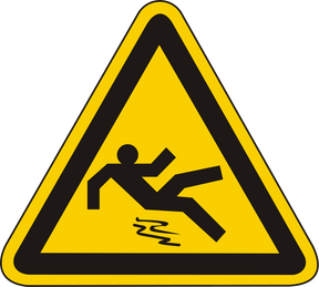 Warnschild Warnung vor Rutschgefahr