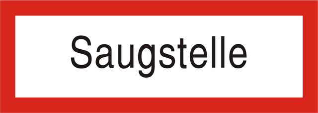 Brandschutzschild "Saugstelle"