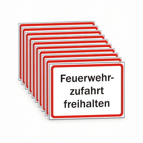 Schild Feuerwehrzufahrt freihalten – Mehrfachpack