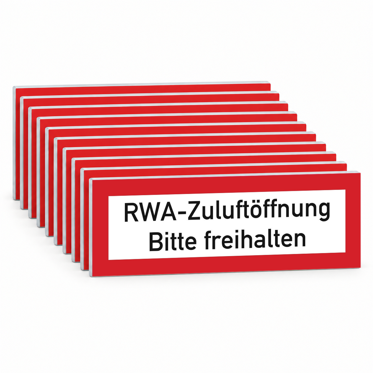 Schild mit Aufdruck "RWA-Zuluftöffnung Bitte freihalten" – Mehrfachpack