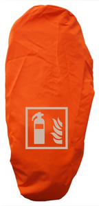 Schutzhauben LEUCHTORANGE für Feuerlöscher – Symbol