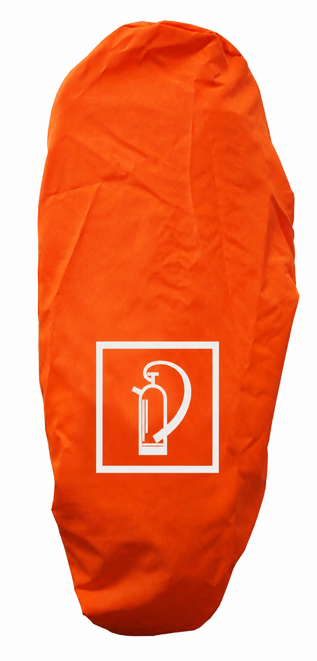 Schutzhauben LEUCHTORANGE für Feuerlöscher – Polyester