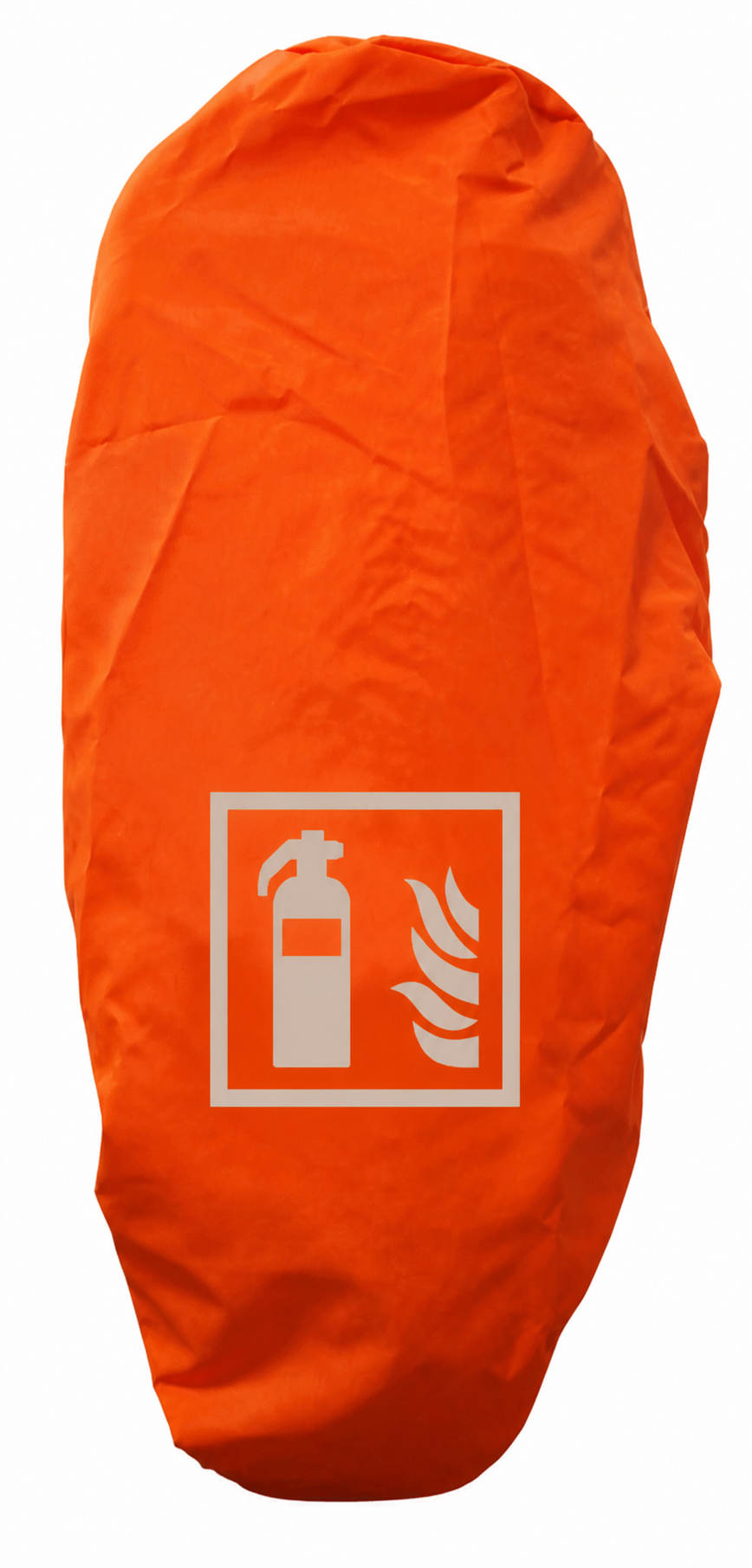 Schutzhauben LEUCHTORANGE für Feuerlöscher – Symbol