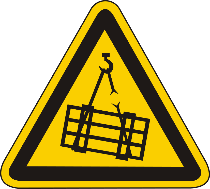 Warnschild Warnung vor schwebender Last