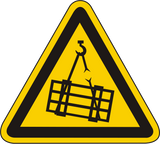 Warnschild Warnung vor schwebender Last