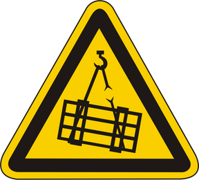 Warnschild Warnung vor schwebender Last