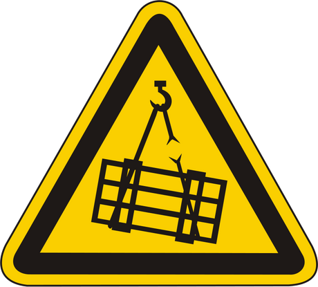 Warnschild Warnung vor schwebender Last