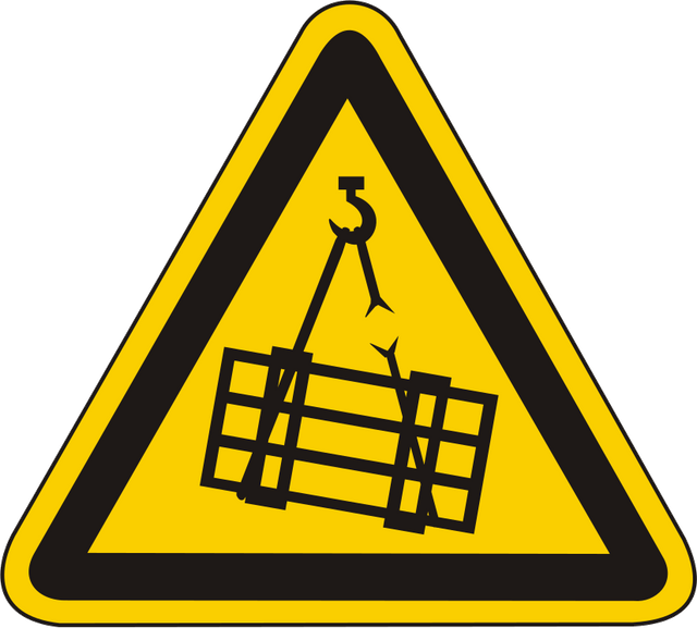 Warnschild Warnung vor schwebender Last