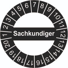 Aufkleber "Sachkundiger 1 bis 20"