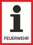 Sonderschild (Digitaldruck, UV-echt) mit Aufdruck / Symbol Information Feuerwehr
