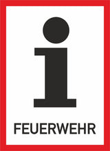 Sonderschild (Digitaldruck, UV-echt) mit Aufdruck / Symbol Information Feuerwehr