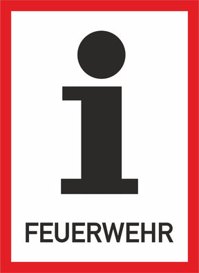Sonderschild (Digitaldruck, UV-echt) mit Aufdruck / Symbol Information Feuerwehr