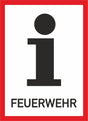 Sonderschild (Digitaldruck, UV-echt) mit Aufdruck / Symbol Information Feuerwehr