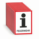 Sonderschild (Digitaldruck, UV-echt) mit Aufdruck / Symbol Information Feuerwehr – Mehrfachpack