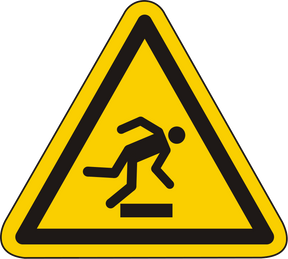 Warnschild Warnung vor Stolpergefahr – ISO 7010