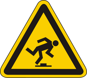 Warnschild Warnung vor Stolpergefahr