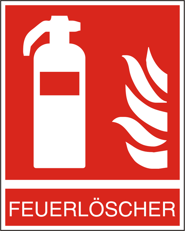 Brandschutzschild Feuerlöscher mit Zusatztext "Feuerlöscher"