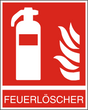 Brandschutzschild Feuerlöscher mit Zusatztext "Feuerlöscher"