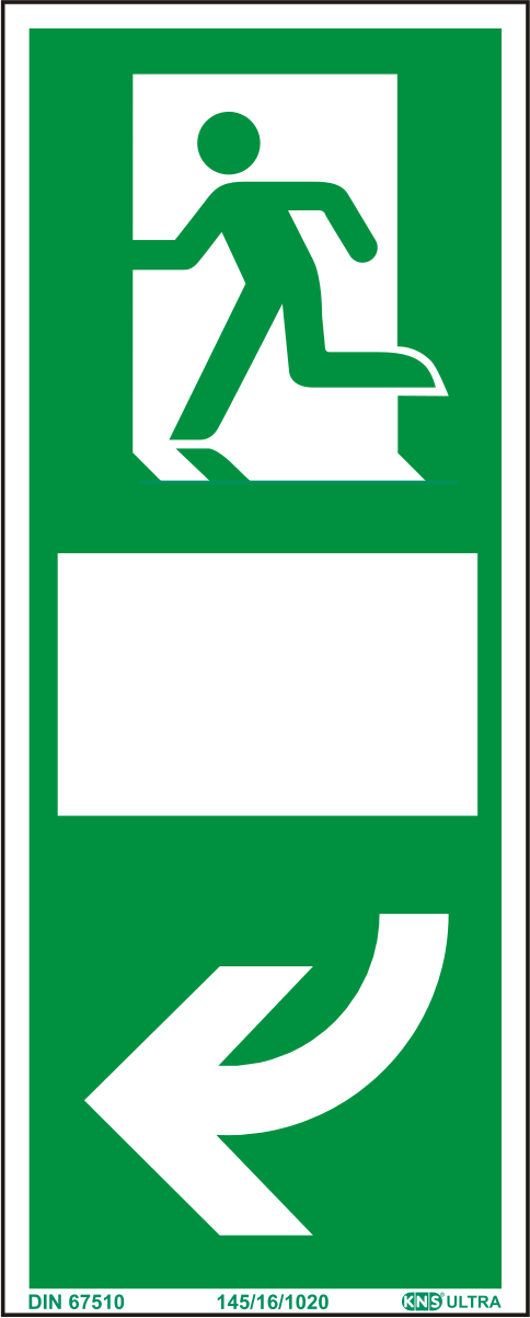 Rettungswegschild Türgriffhinterlegung linksweisend