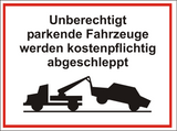 Parkplatzschild mit Text und Symbol