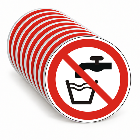 Verbotsschild kein Trinkwasser – ISO 7010 – Mehrfachpack