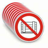 Verbotsschild nichts abstellen oder lagern – ISO 7010 – Mehrfachpack