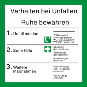 Verhalten bei Unfällen – ISO 7010