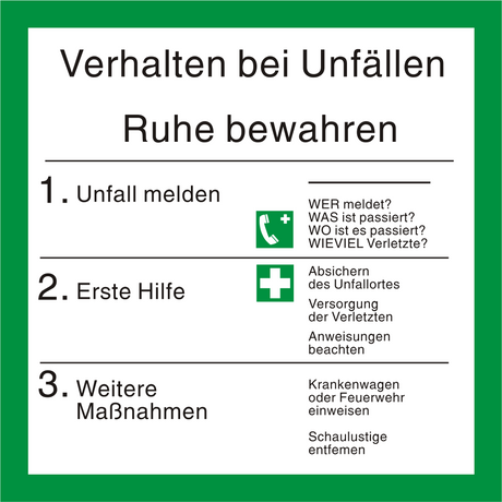 Verhalten bei Unfällen – ISO 7010