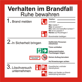 Verhalten im Brandfall – ISO 7010