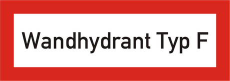 Brandschutzschild "Wandhydrant Typ F"