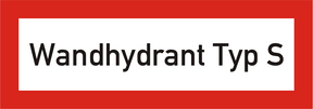 Brandschutzschild "Wandhydrant Typ S"