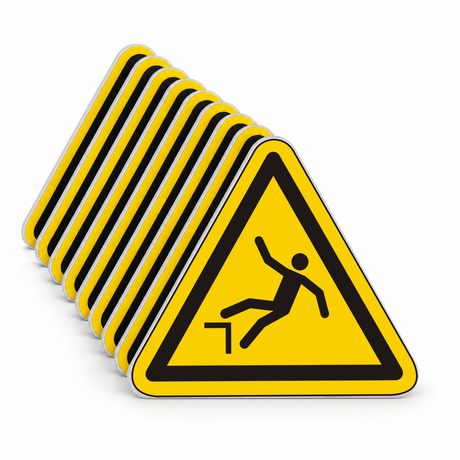 Warnschild Warnung vor Absturzgefahr – ISO 7010 – Mehrfachpack