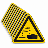Warnschild Warnung vor ätzenden Stoffen – Mehrfachpack