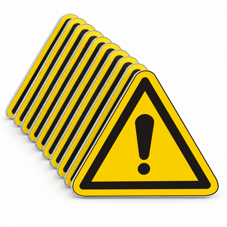 Warnschild Warnung vor einer Gefahrenstelle / Allgemeines Warnzeichen – ISO 7010 – Mehrfachpack